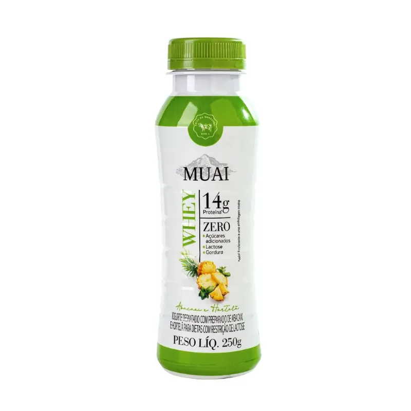 Iogurte Proteico Whey Abacaxi e Hortelã Sem Lactose Muai 250g