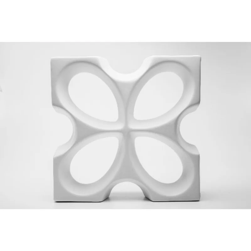 Elemento Vazado Cobogó Trevo 30x30cm Branco Brilho Essenza