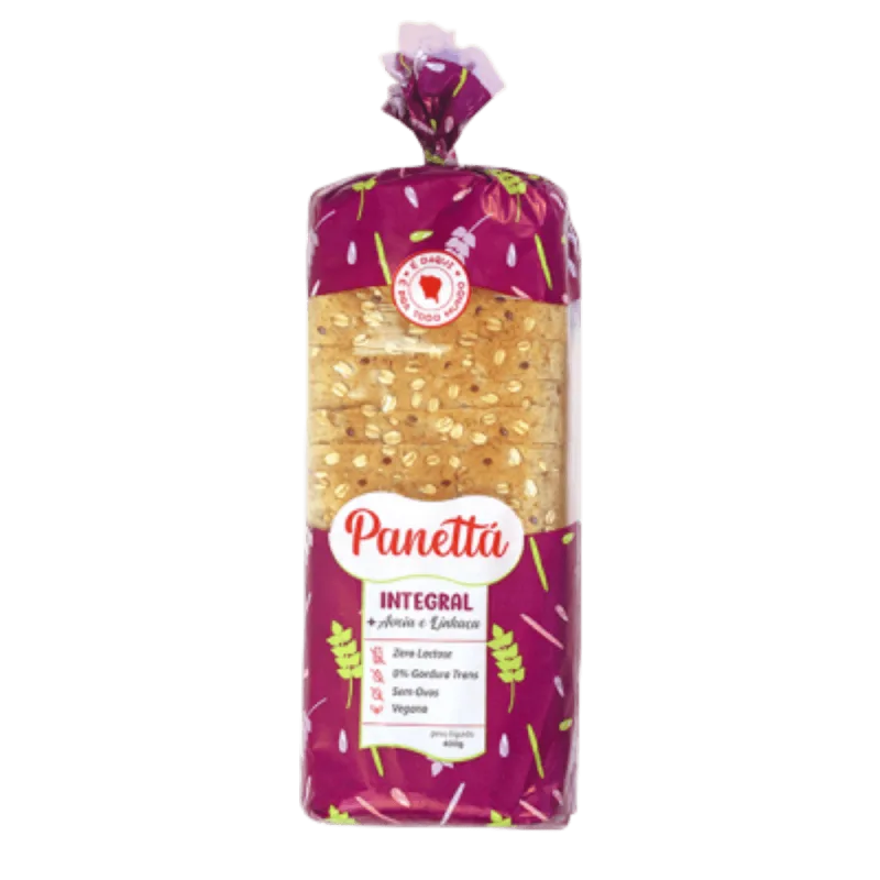 Pão de Forma Integral Panettá Aveia e Linhaça 400g - Panetta