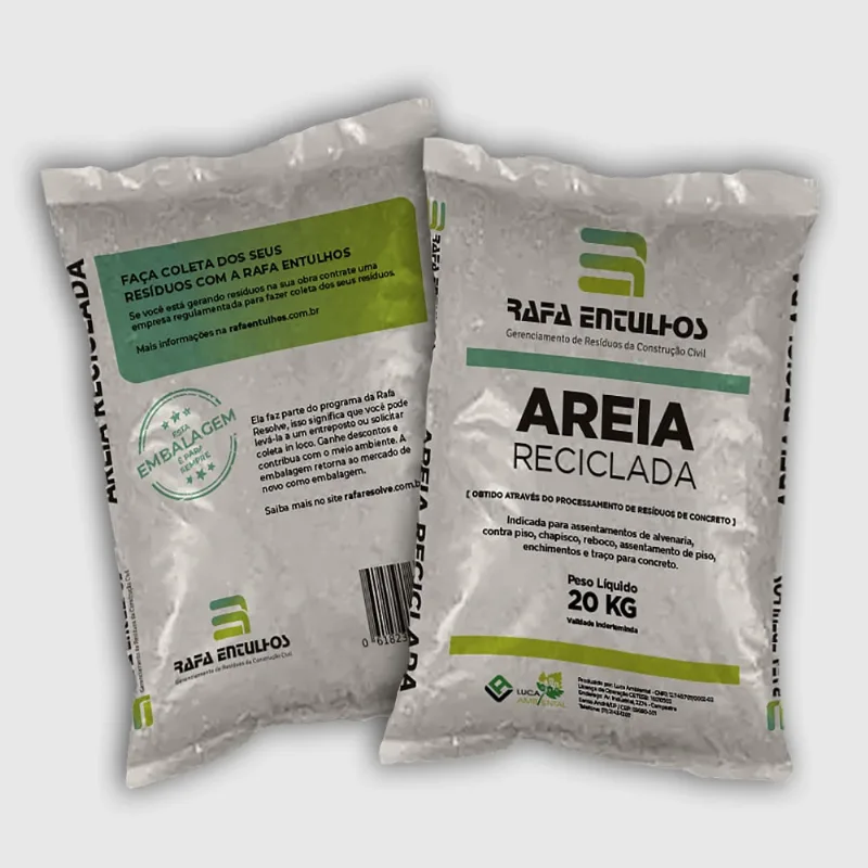 Areia Média Reciclada Ensacada 20Kg Rafa Entulhos