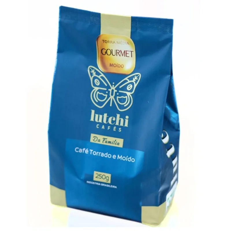Café em Pó Lutchi da Família Gourmet Blend Torrado e Moído Pacote 250g