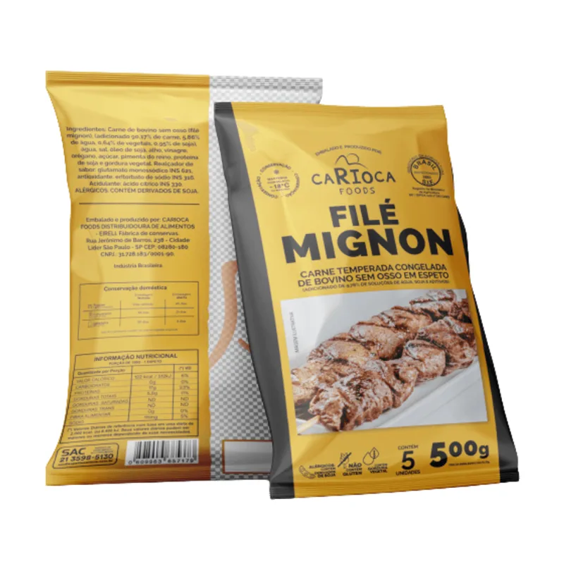 Espeto de Filé Mignon Suíno Espetto Carioca Congelado 500g