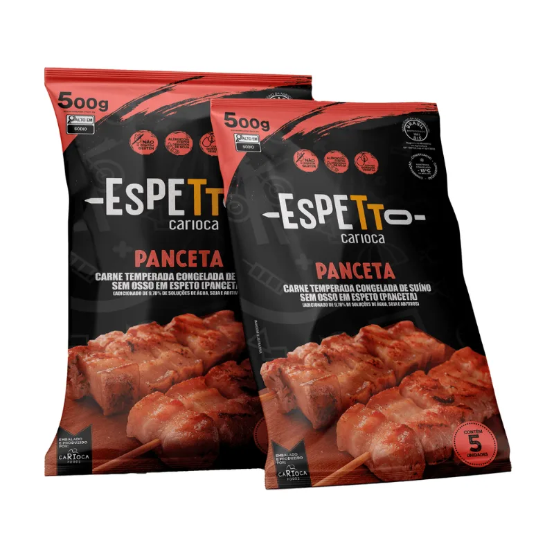 Espeto de Panceta Suína Espetto Carioca Congelado 500g