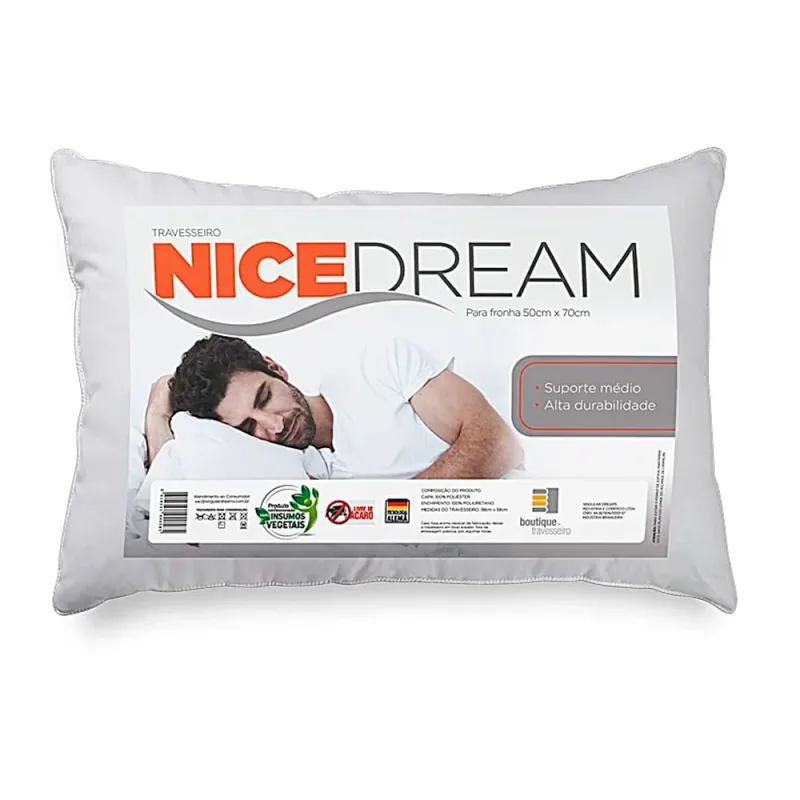 Travesseiro Boutique Nice Dream Poliuretano Branco - Boutique