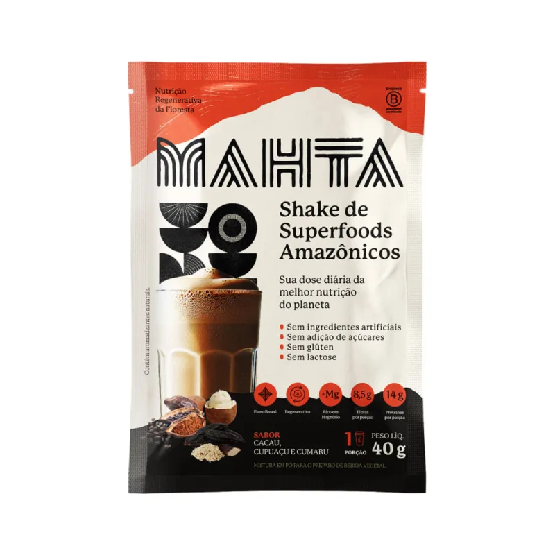 Shake de Superfoods Amazônicos Cacau, Cupuaçu e Cumaru Mahta 40g - Mahta