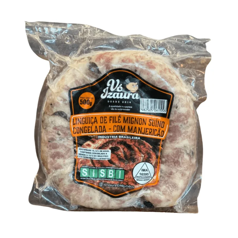 Linguiça Vó Izaura de Filet Mignon Suíno com Manjericão 500g