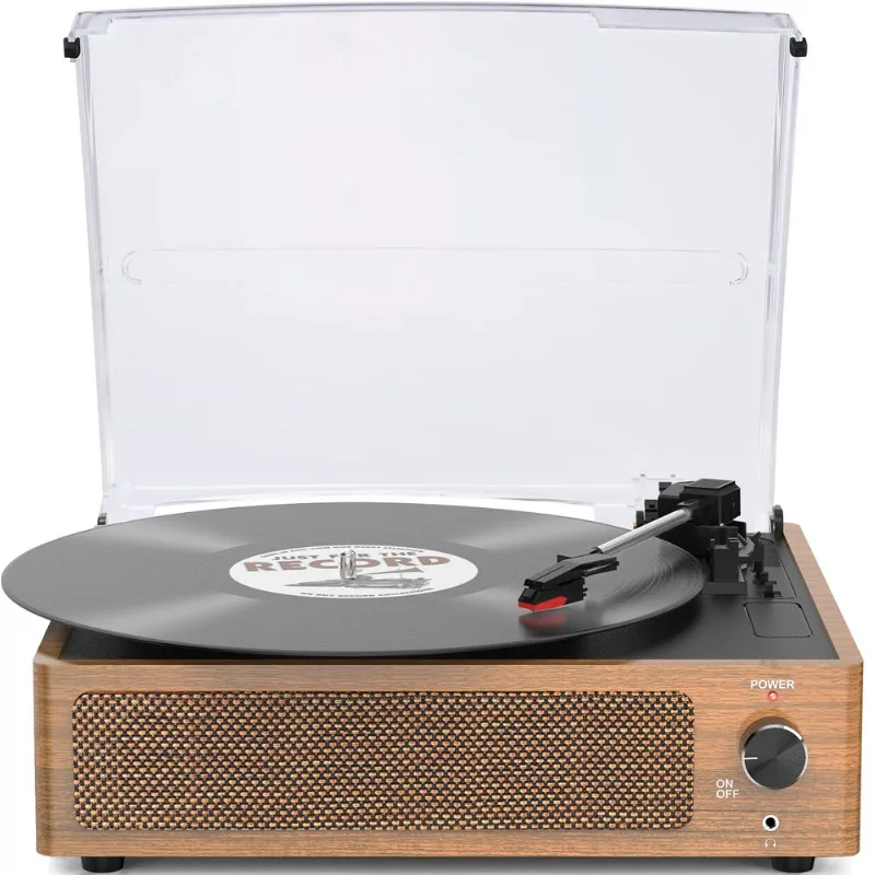Toca-discos Wockoder Vintage Para Vinil Com Alto-falantes Retrô