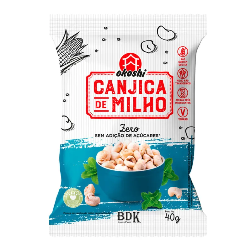Canjica de Milho Okoshi Zero Sem Adição de Açúcares 40g Okoshi - Não Informado