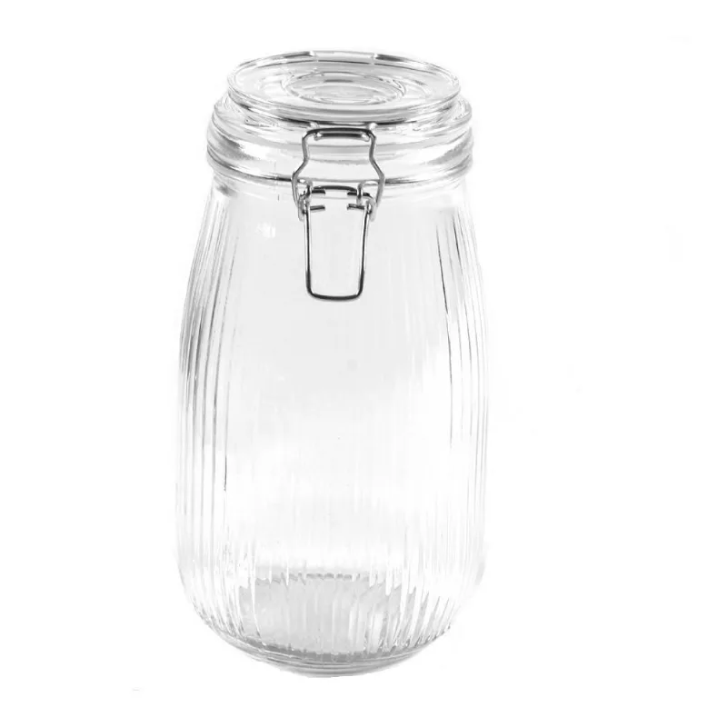 Pote Hermético De Vidro Canelado Havan Casa 1,5 Litros - Transparente