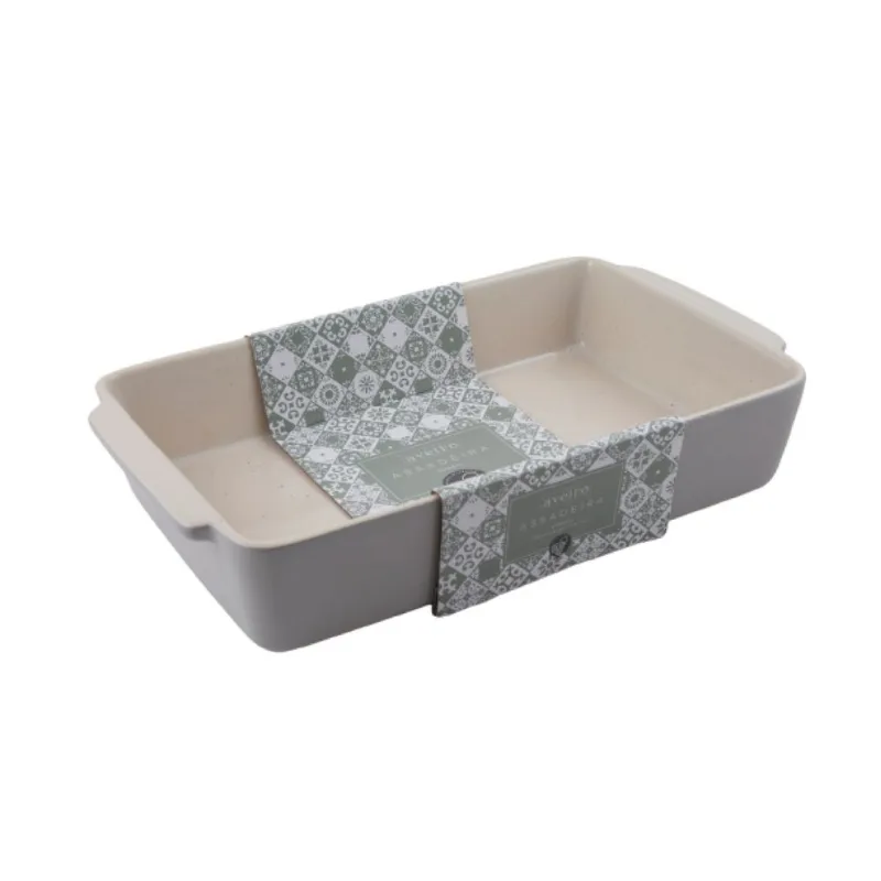Travessa Retangular em Cerâmica 25L 7,4x21,2x37,5cm Aveiro Cinza