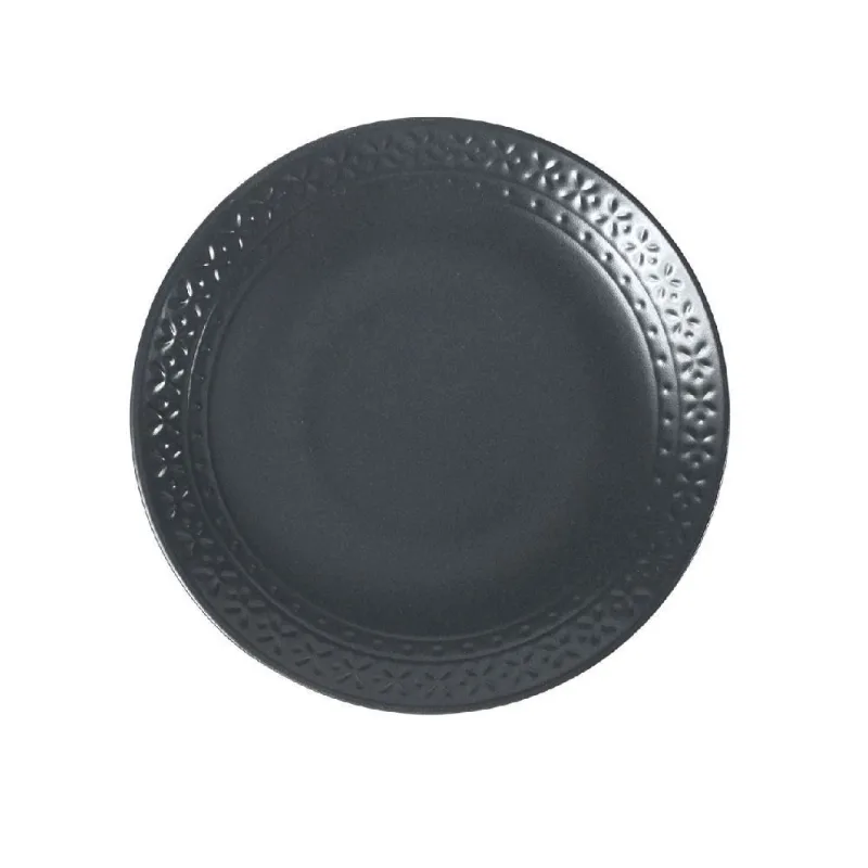 Prato de Sobremesa Madri 21Cm Havan Casa - Cinza Escuro