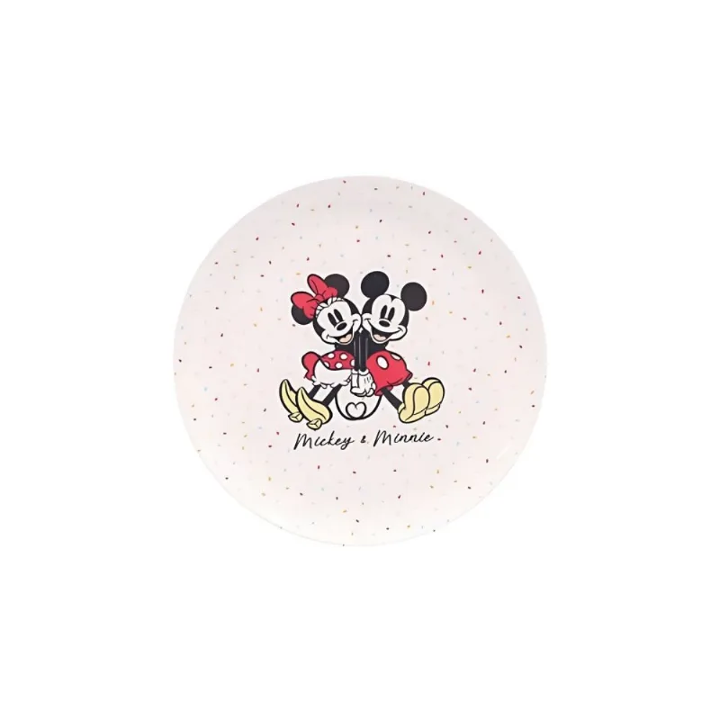 Prato Raso Melamina Disney 20,2Cm - Mickey e Minnie