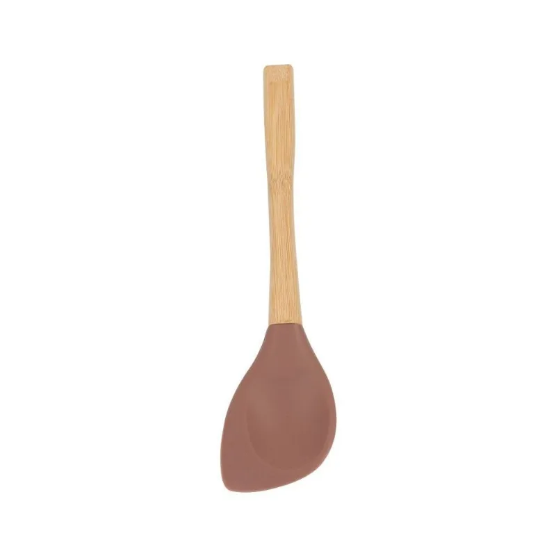 Colher Espátula de Silicone com Cabo de Bambu Havan Casa - Marrom Rosado