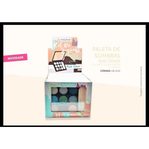 Paleta Ruby Rose Sombra Risk Taker 8cores Hb 1032 Un - RUBY ROSE