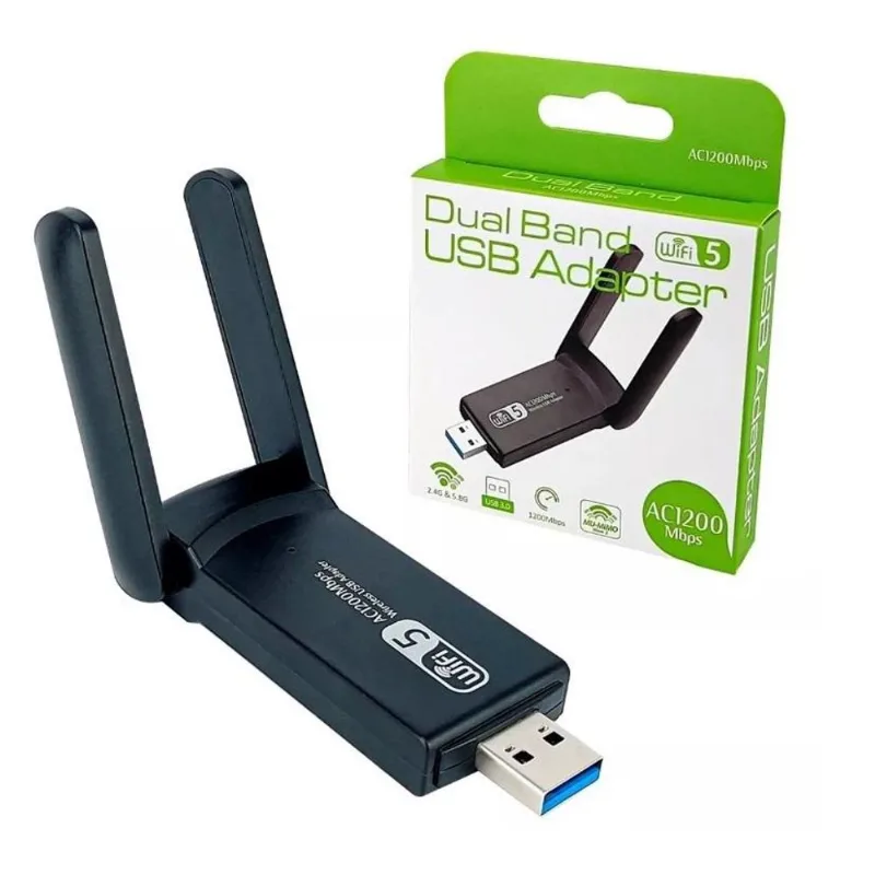 Adaptador Conversor Wi-fi 1300mbps Dual Band 5ghz / 2.4 Ghz Internet Fibra - Dex