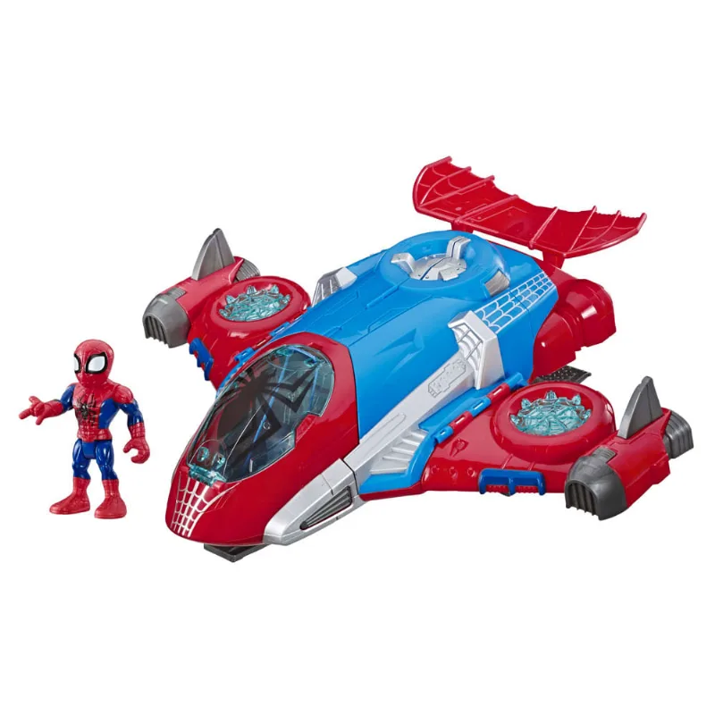 Mini Boneco e Veículo - 12 Cm - Disney - Marvel - Super Hero Adventure - Homem Aranha - Aracnojet - Hasbro