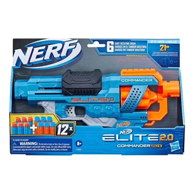 Lançador Nerf Elite 2.0 Commander RD-6 com 12 Dardos Original 1magnus