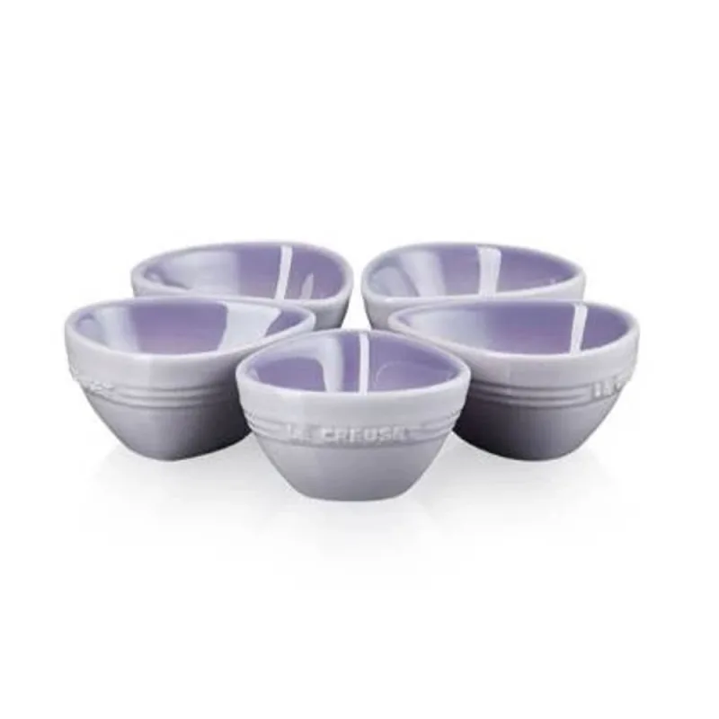 CONJUNTO LE CREUSET 5 MINI PRATOS PARA MOLHOS 100ML FLOWER BLUEBELL PURPLE 69052095110017 - Le creuset