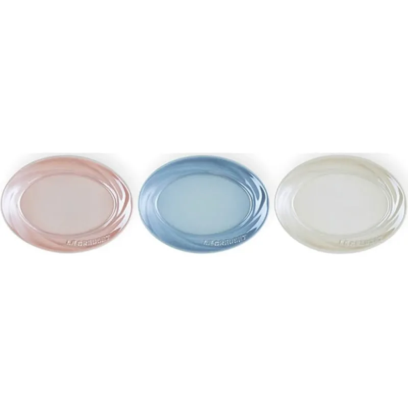 SET LE CREUSET 3 PRATOS OVAL EM CERÂMICA COLORIDO 15CM 69334156819014 - Le creuset