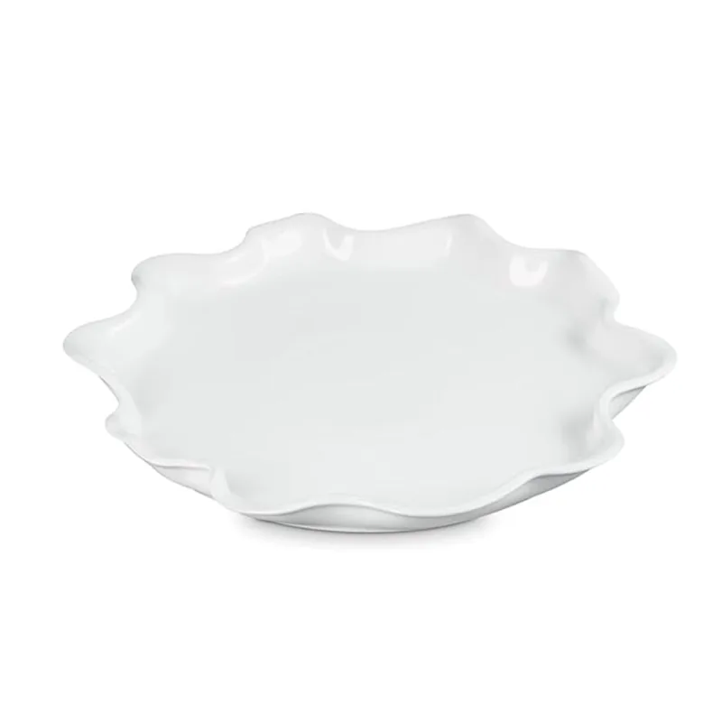 PRATO RUFFLE LE CREUSET 36CM EM CERÂMICA BRANCO 80617360100099 - Le creuset