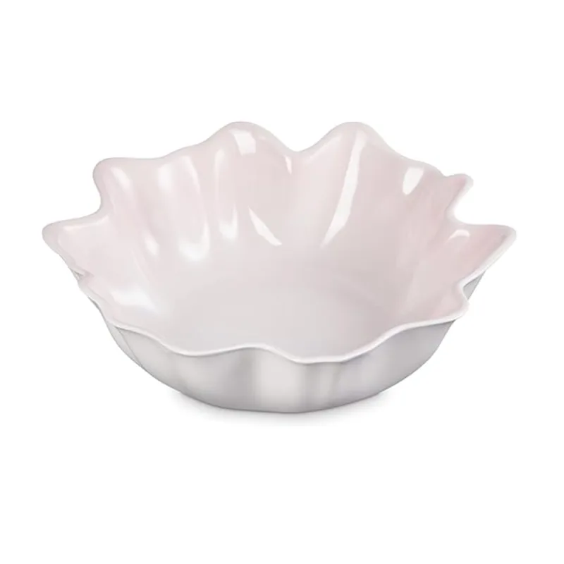 BOWL DE SERVIR LE CREUSET RUFFLE 3,8L EM CERÂMICA SHELL PINK 80174387770099 - Le creuset