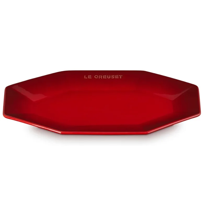 PRATO LE CREUSET OCTAGON EM CERÂMICA VERMELHO 22CM 60253220600014 - Le creuset