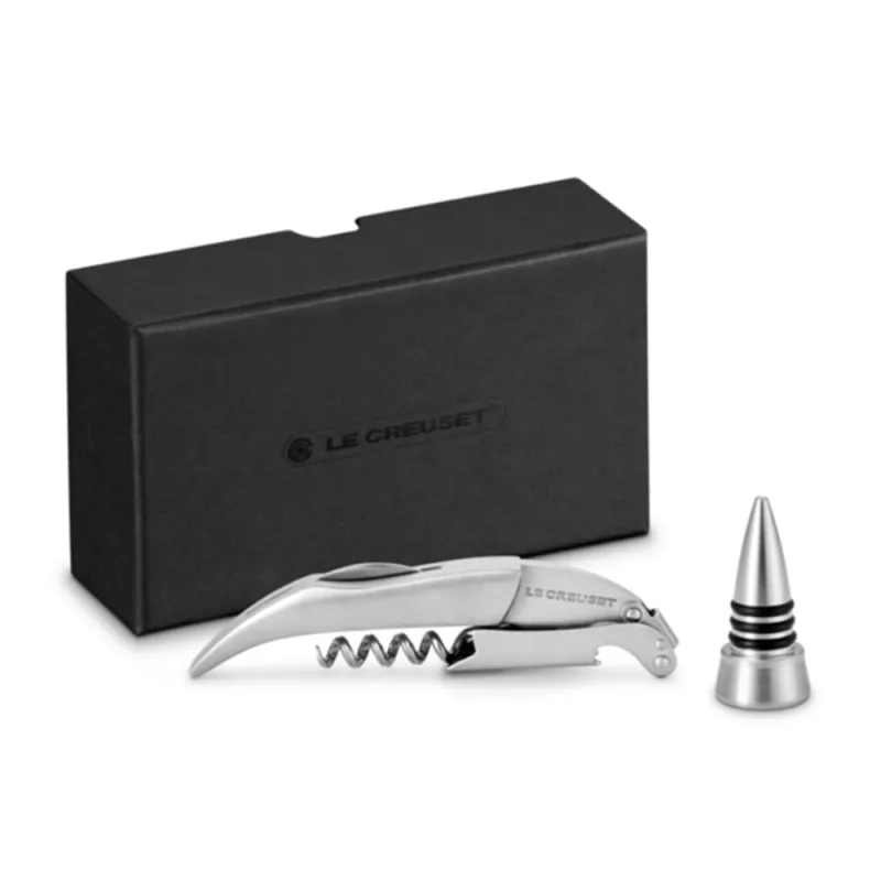 SACA ROLHA E TAMPA LE CREUSET SOMMELIER GS191 13CM EM AÇO INOX 49905000010002 - Le creuset