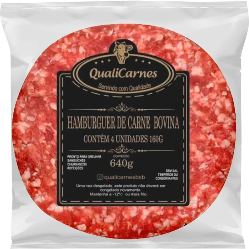 Hambúrguer Bovino Qualicarnes Congelado 640g