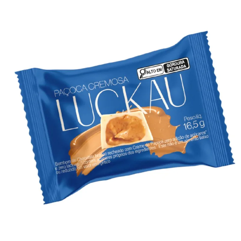 Bombom Choco Branco Paçoca Cremosa Luckau 16,5g