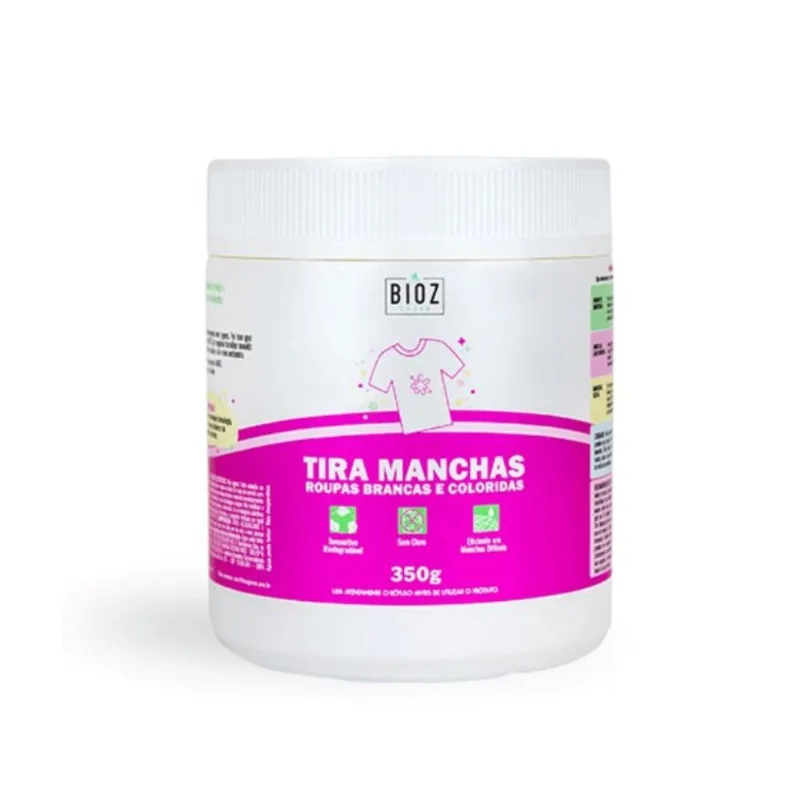 Tira Mancha em Pó Roupas Brancas e Coloridas Bioz Green 350g
