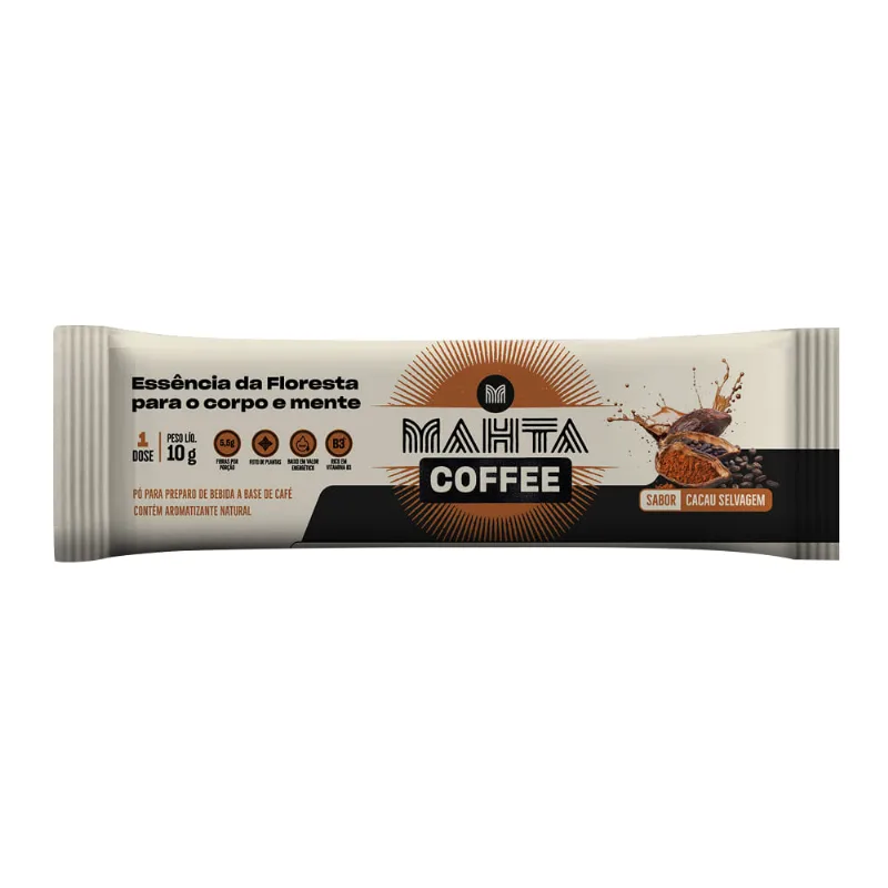Pó para Preparo de Bebida A Base de Café Mahta Coffe sabor Cacau Selvagem Sachê 10g