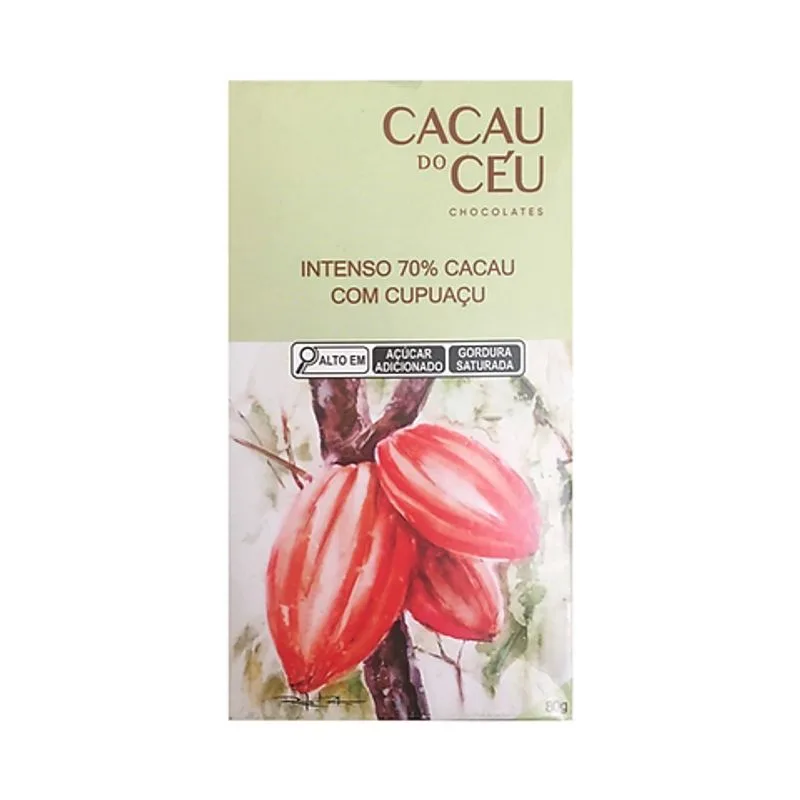 Chocolate 70% Cacau Com Cupuaçu Cacau Do Céu 80g - Não Informado