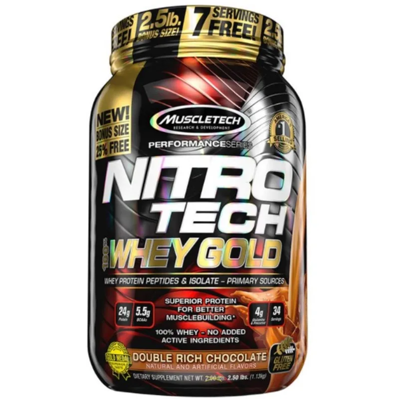NitroTech Gold Whey 2,5lbs 1,1kg - MuscleTech NitroTech Gold Whey 2,5lbs 1,1kg Cookies - MuscleTech