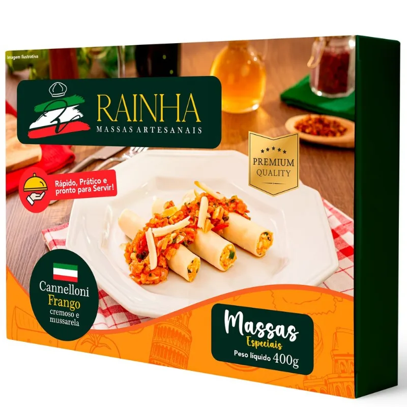 Canelloni Frango Cremoso E Muçarela Rainha 400g