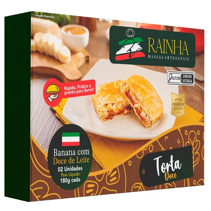 Torta Banana Com Doce de Leite Rainha 180g Com 2 Unidades