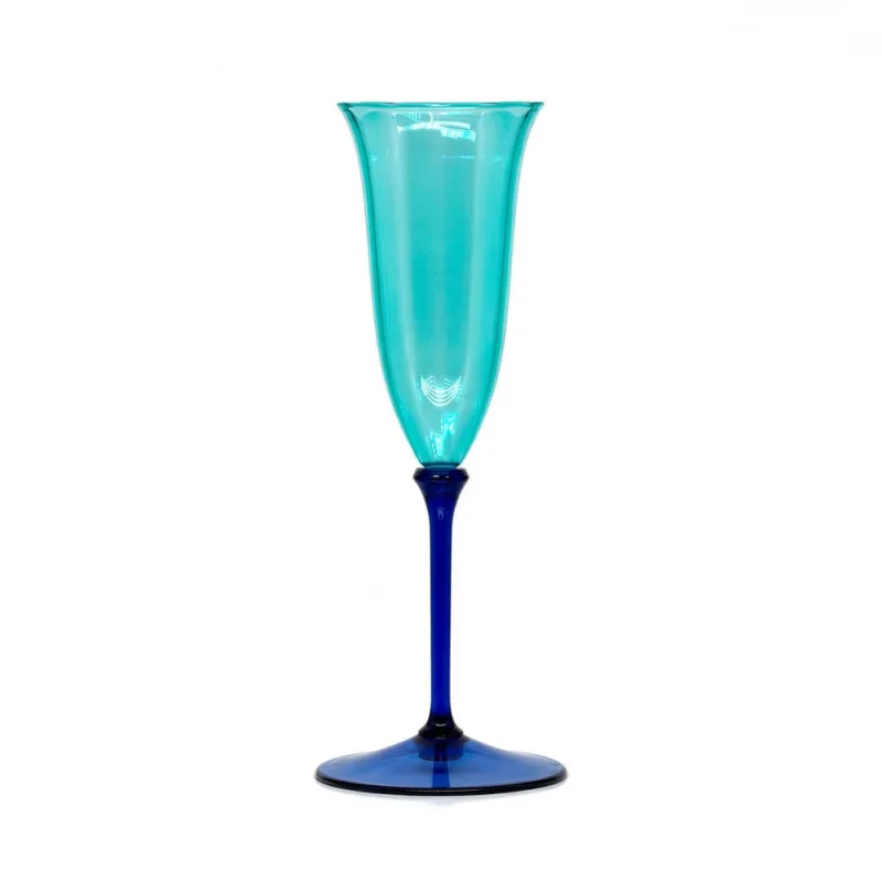 Taça Champagne Lineare Glass Fetély 90ml 4un Blue - Zahav