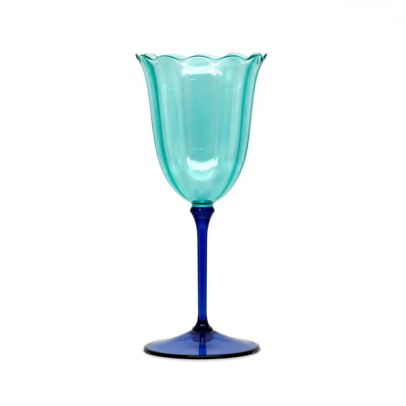 Jogo 4 Taças Vinho Lineare Glass Fetély Acrílico 260ml Blue - Zahav