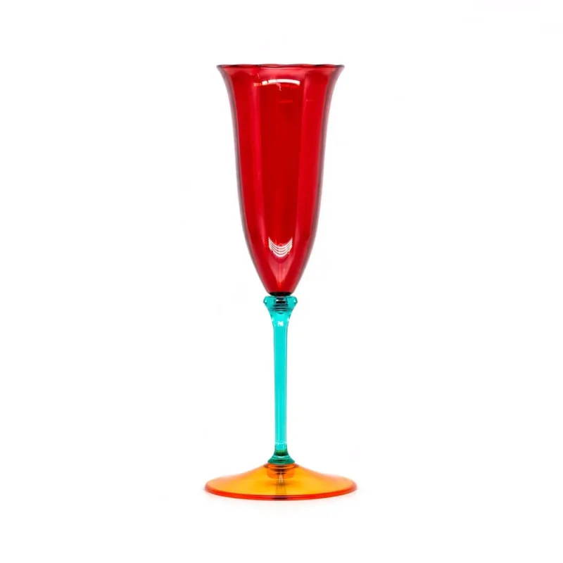 Taça Champagne Lineare Glass Fetély 90ml 4un Red Colors - Zahav