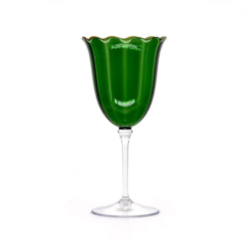Copos e Taças Vinho Lineare Glass, 260 ml, cor Green & Gold, contém 4un. - Zahav