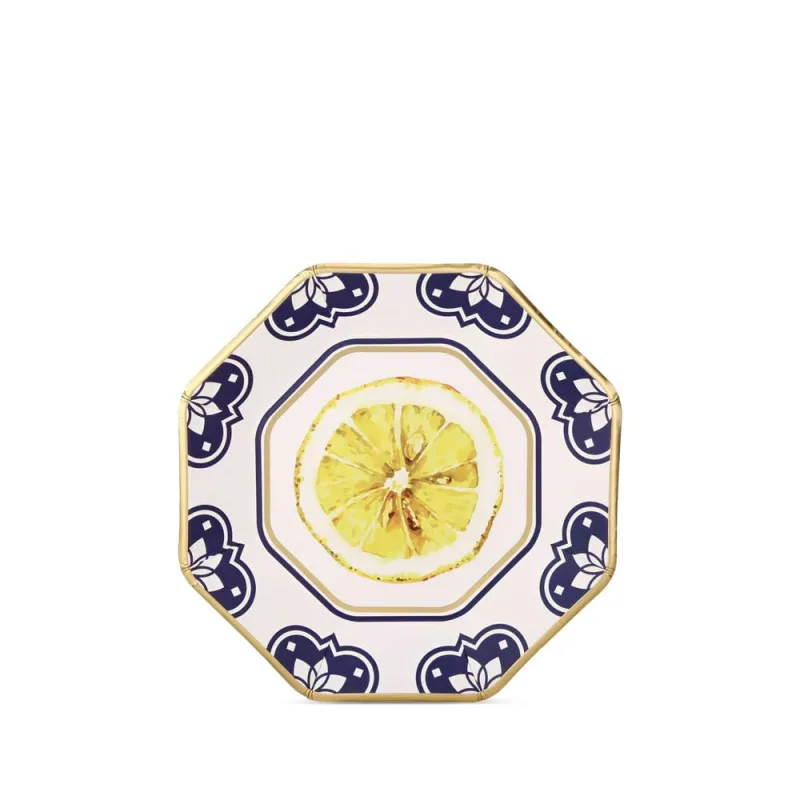 Prato Sobremesa Lemon Blue Fetély 20cm 6 Unidades - Zahav