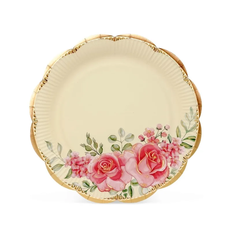Prato Raso Pink Flower Fetély 25 cm 6 Unidades - Zahav