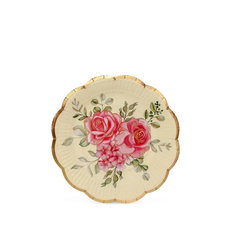 Prato Sobremesa Pink Flower Fetély 18 cm 6 Unidades - Zahav