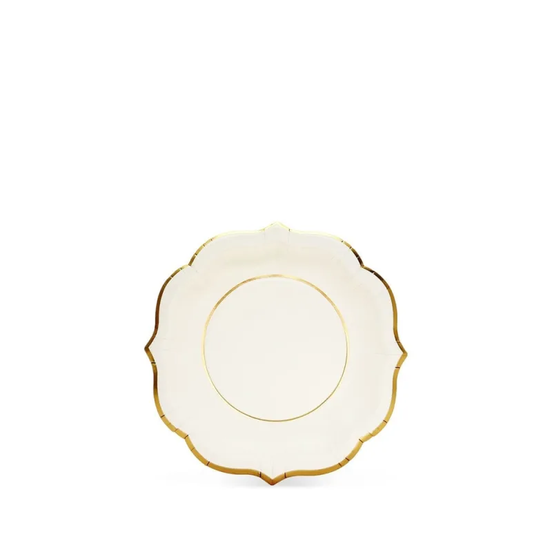 Prato Bowl Piacera Fetély 15cm Branco e Dourado 6 Unidades - Zahav