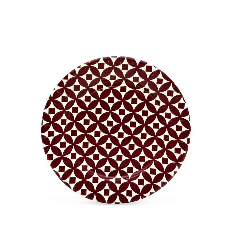 Prato Fundo Mosaïque Fetély 23cm Bordeaux 6 Unidades - Zahav
