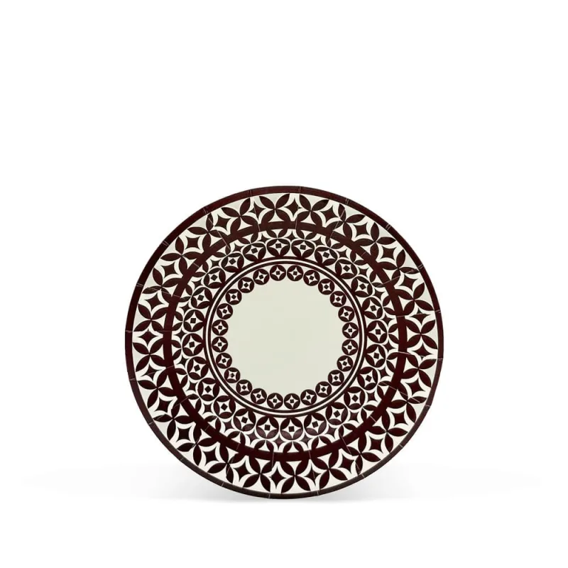 Prato Sobremesa Mosaïque Fetély 18cm Bordeaux 6 Unidades - Zahav