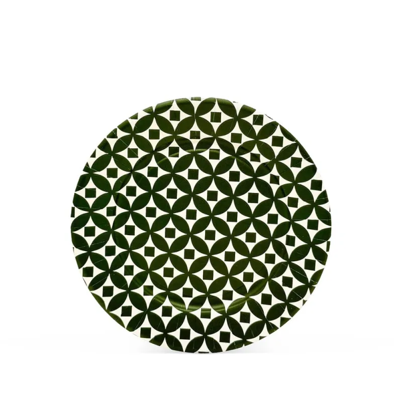 Prato Fundo Mosaïque Fetély 23cm Vert Mousse 6 Unidades - Zahav