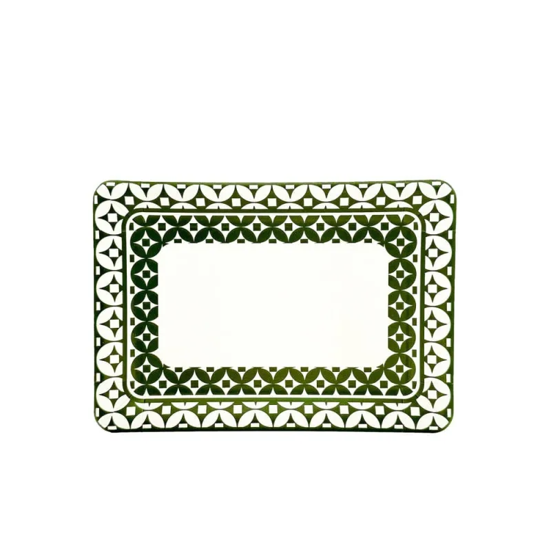 Travessa Retangular Mosaïque Fetély 30cm Vert Mousse 4un - Zahav