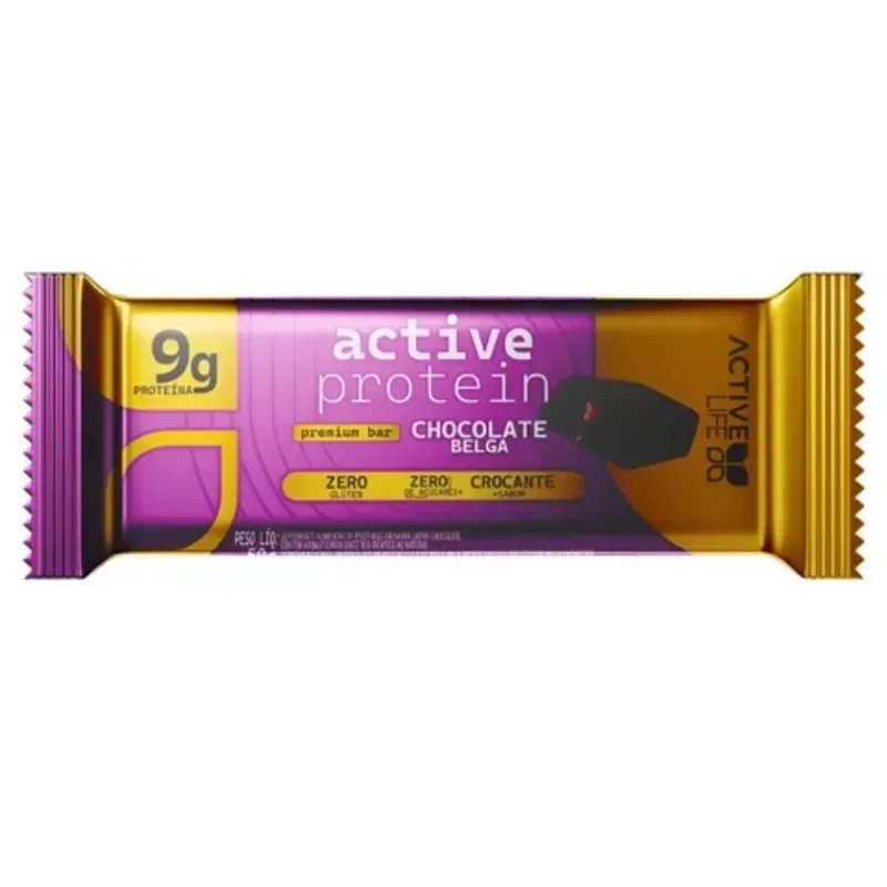 Alfajor Protein Premium Bar Active Life Com 9g De Proteína Sabor Chocolate Belga 50g Active Life - Não Informado