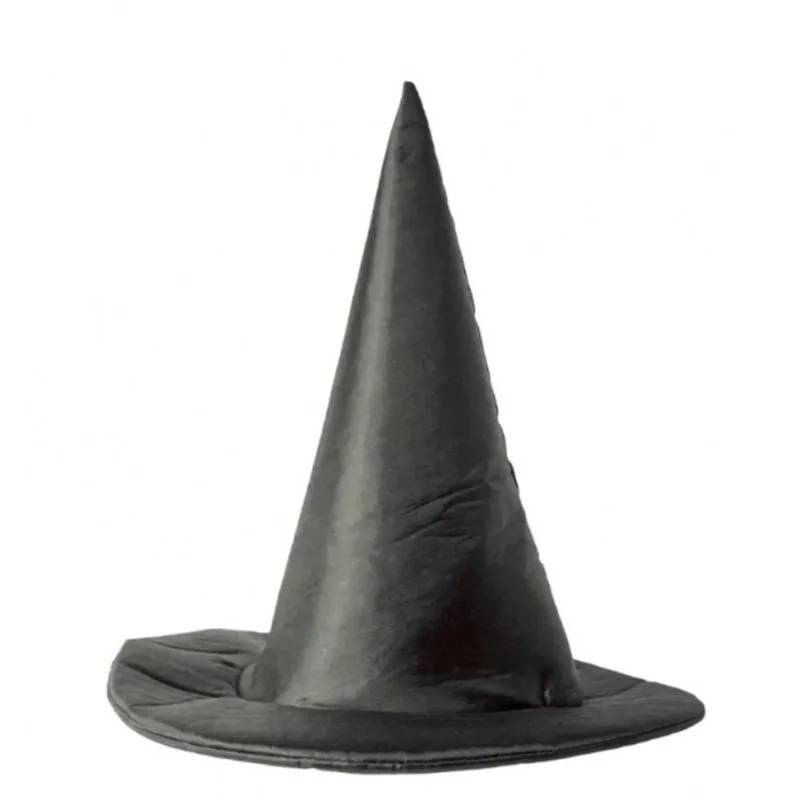 Chapéu de Bruxa Halloween Liso Preto Adulto