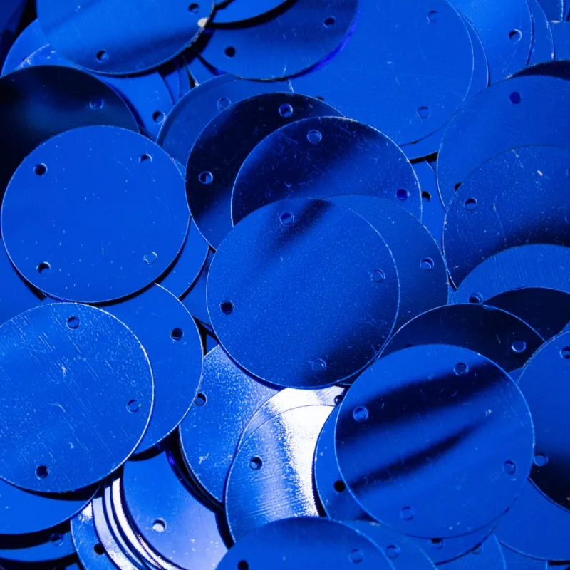 LANTEJOULA COM 4 FUROS 25MM EM PVC COM 500G 237 - Azul Royal